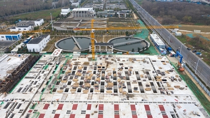 廬陽經(jīng)開區(qū)蔡田鋪污水處理廠三期項目今日復(fù)工